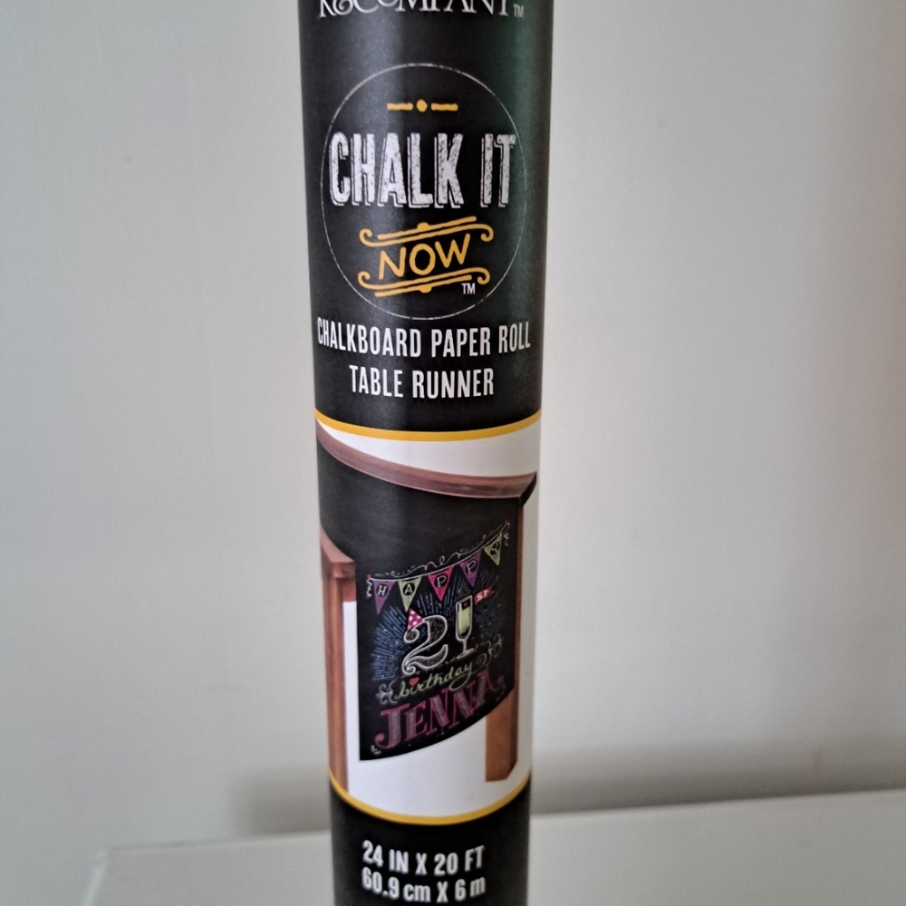 Chalk It Now Chalkboard Paper Roll Table Runner - Black